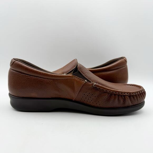 SAS Womens Twin Slip On Walking Shoe US 10.5 Narrow EU 41 Brown Leather NIB - Picture 5 of 13